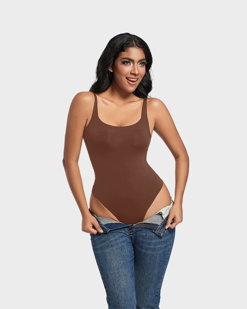 Sculpted Confidence Sleeveless Scoop Neck Thong Bodysuit - Image 15