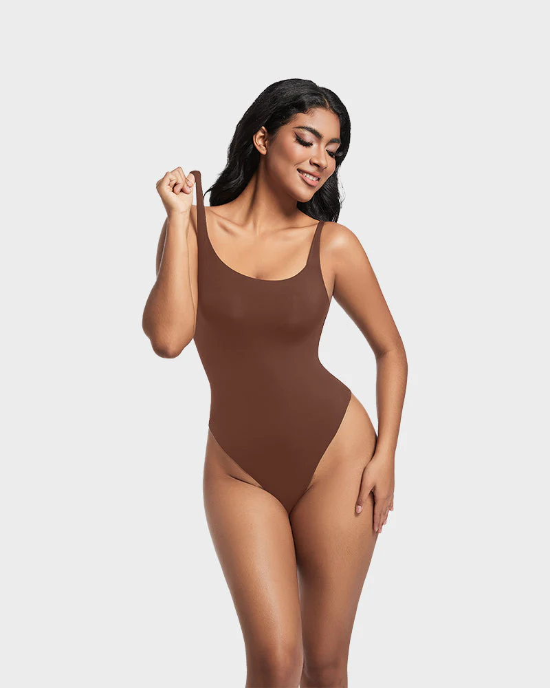 Sculpted Confidence Sleeveless Scoop Neck Thong Bodysuit - Image 16