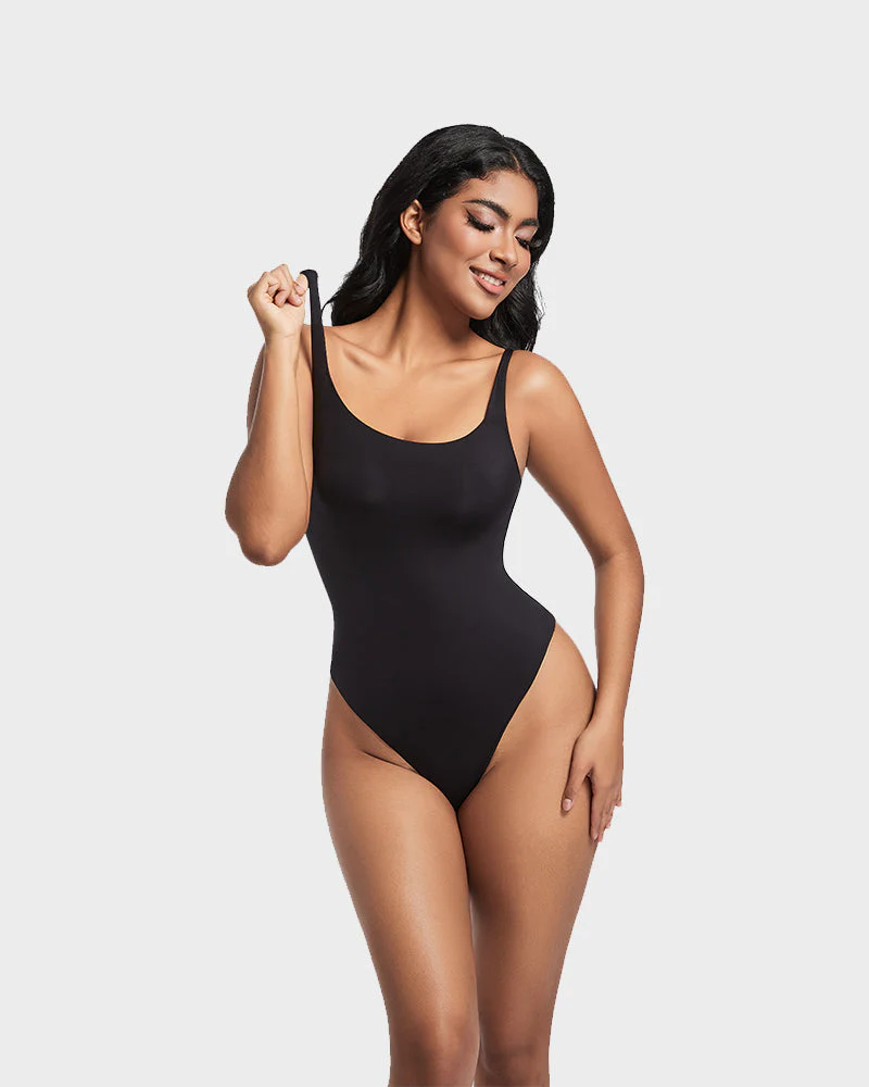 Sculpted Confidence Sleeveless Scoop Neck Thong Bodysuit - Image 2
