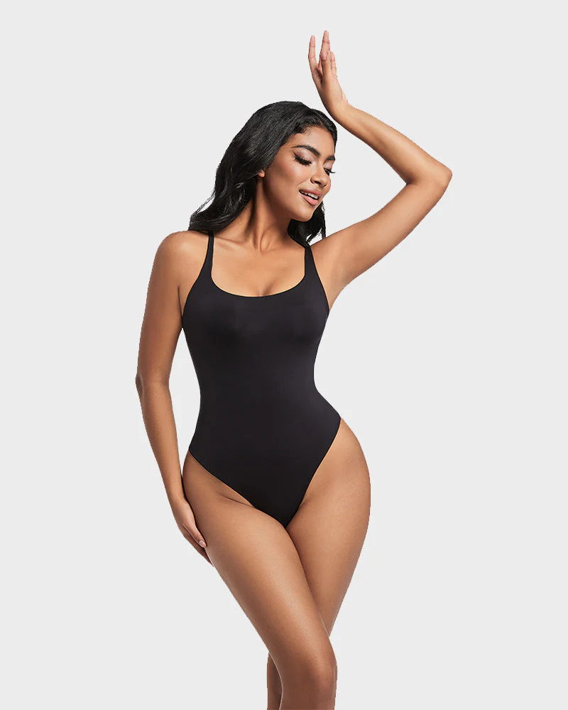 Sculpted Confidence Sleeveless Scoop Neck Thong Bodysuit - Image 5