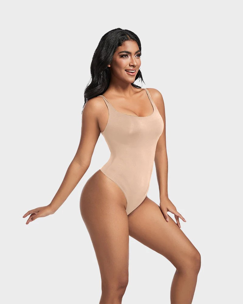 Sculpted Confidence Sleeveless Scoop Neck Thong Bodysuit - Image 9