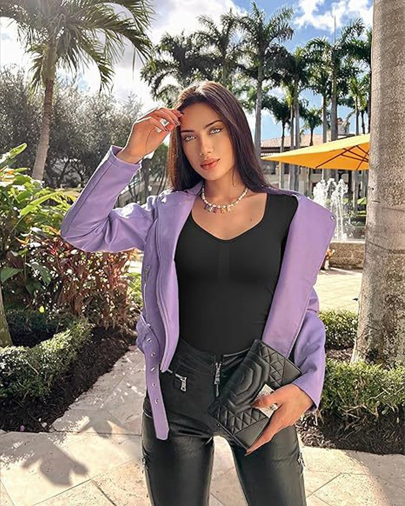 Seamless Long Sleeve V-Neck Bodysuit - Image 14