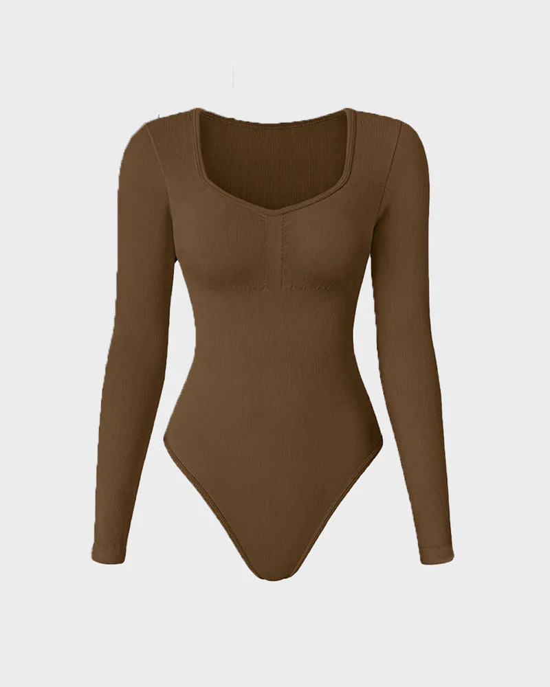 Seamless Long Sleeve V-Neck Bodysuit - Image 3