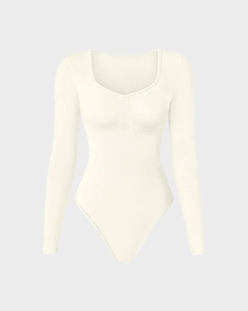 Seamless Long Sleeve V-Neck Bodysuit - Image 5