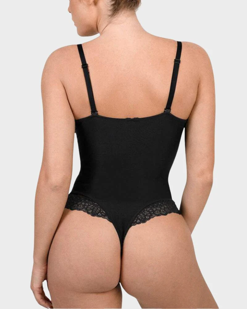 Elegant Lace Deep V-Neck Bodysuit - Image 5