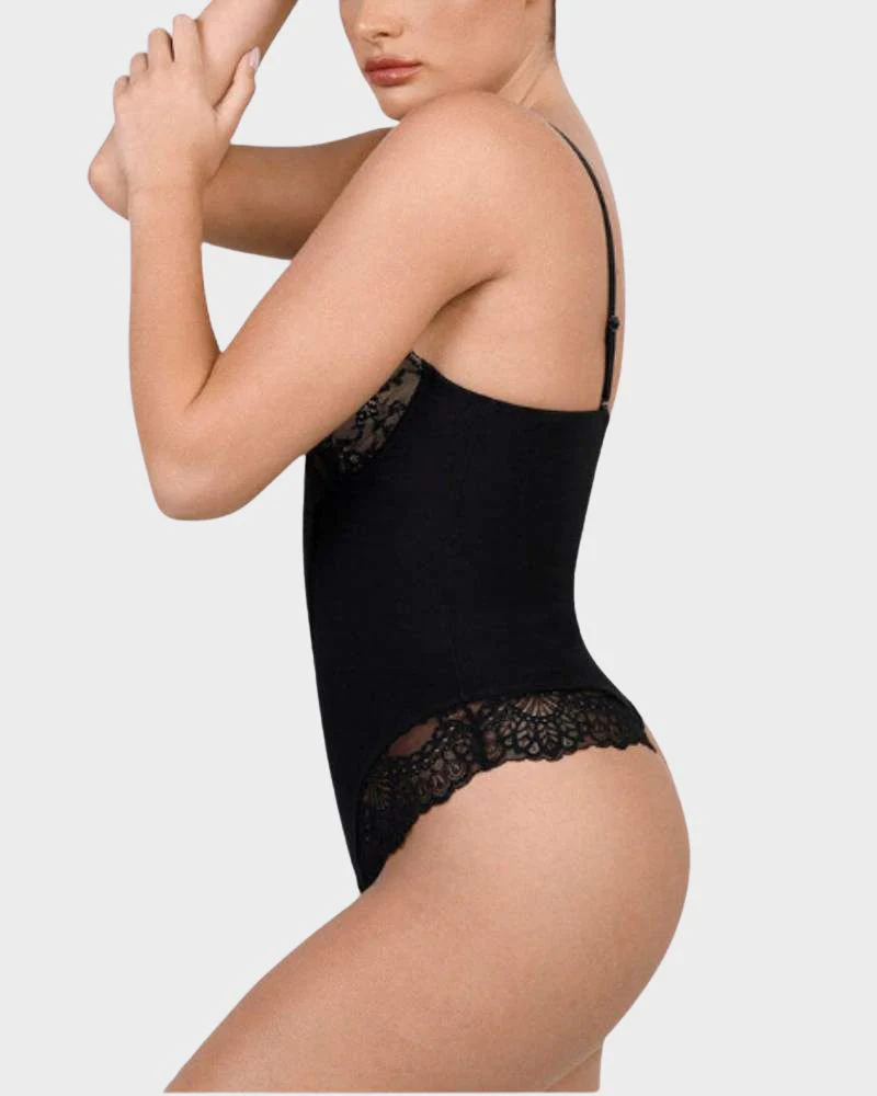 Elegant Lace Deep V-Neck Bodysuit - Image 6