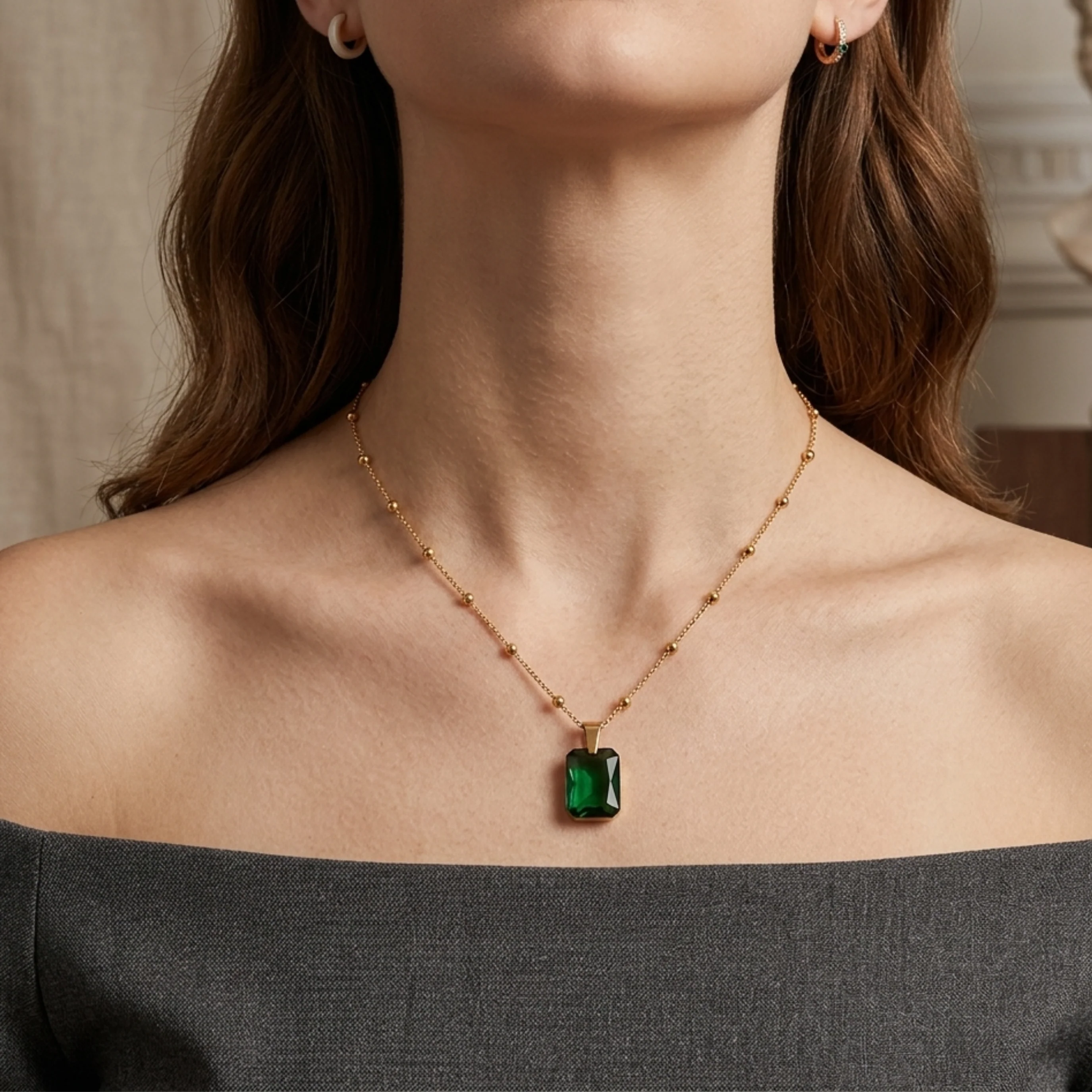 Silvana Luxe Emerald Necklace - Image 4