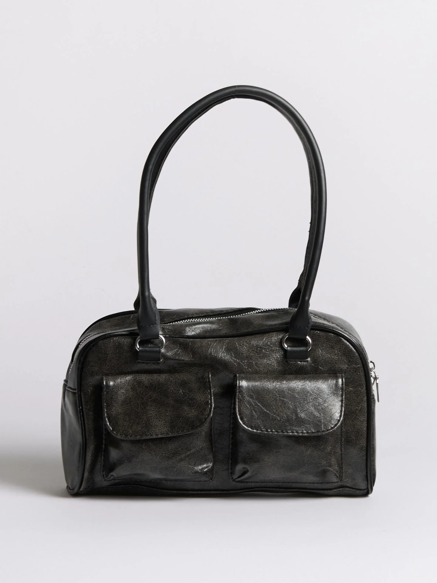 Urban Sleek Distressed Leather Shoulder Bag - Image 2