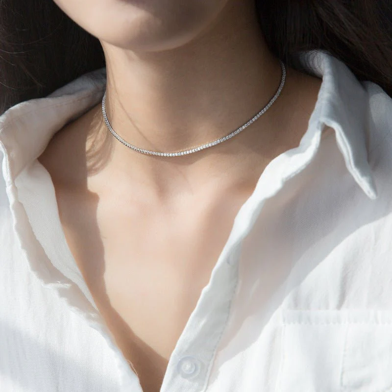Sleek Tennis Necklace (2mm) - Image 3