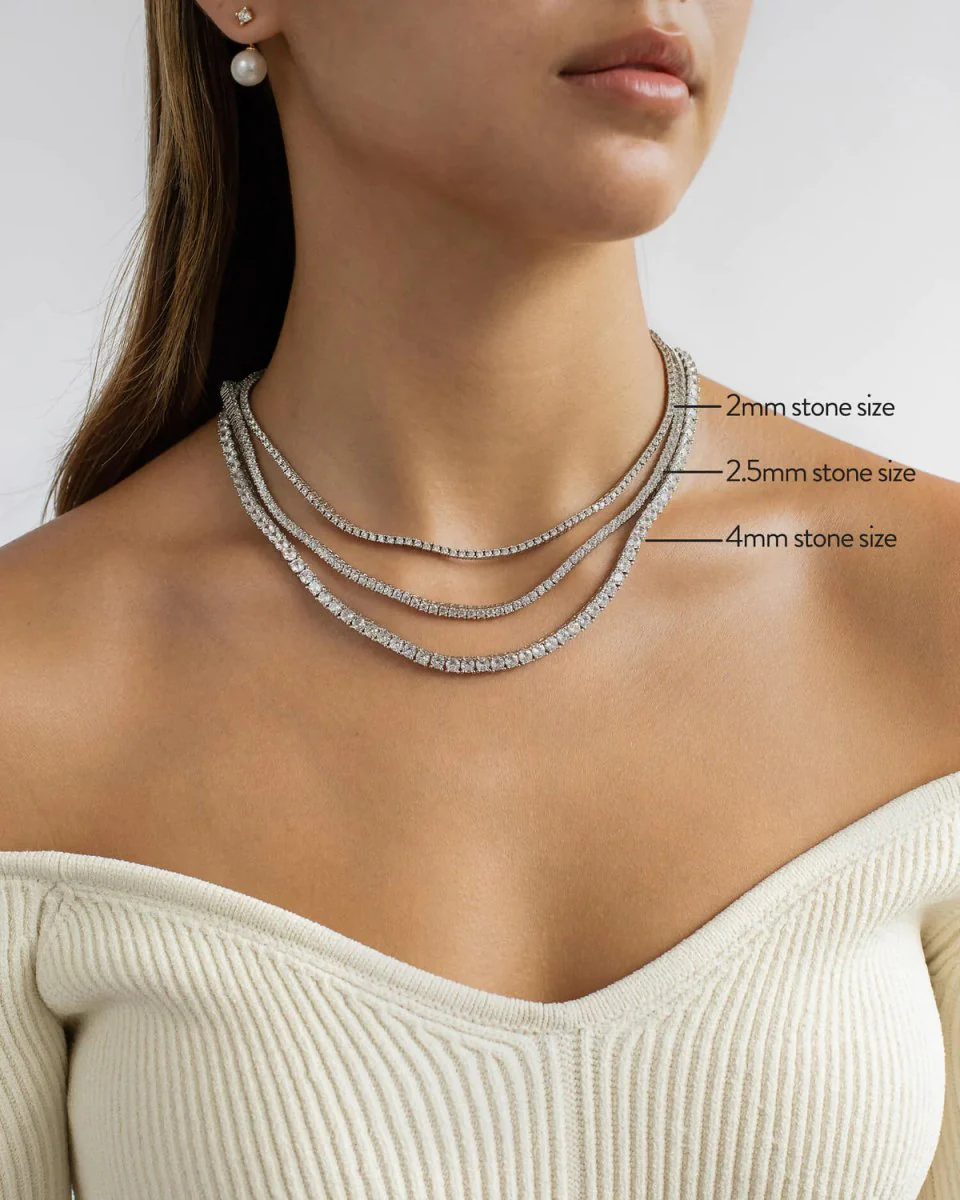 Sleek Tennis Necklace (2mm) - Image 6