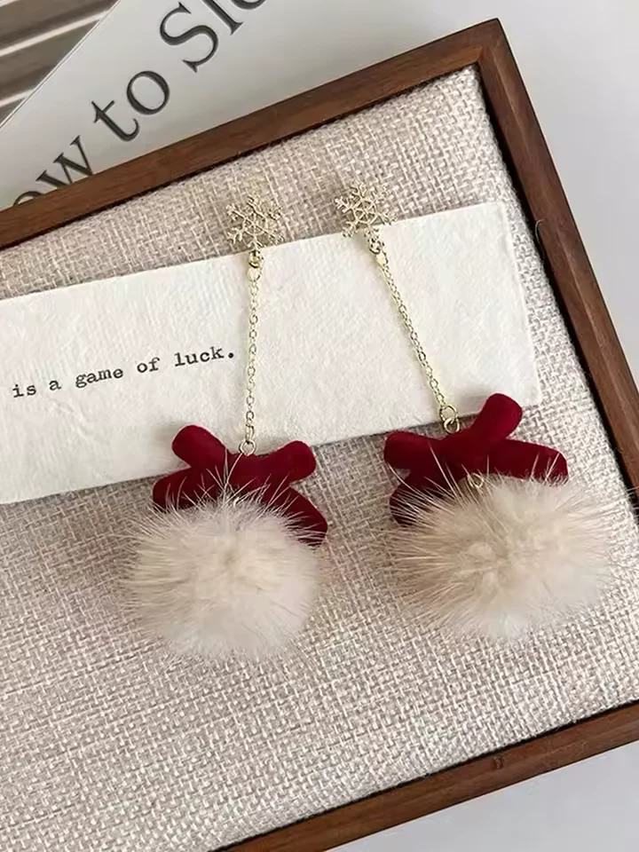 Snowflake Elk Holiday Charm Earrings - Image 4
