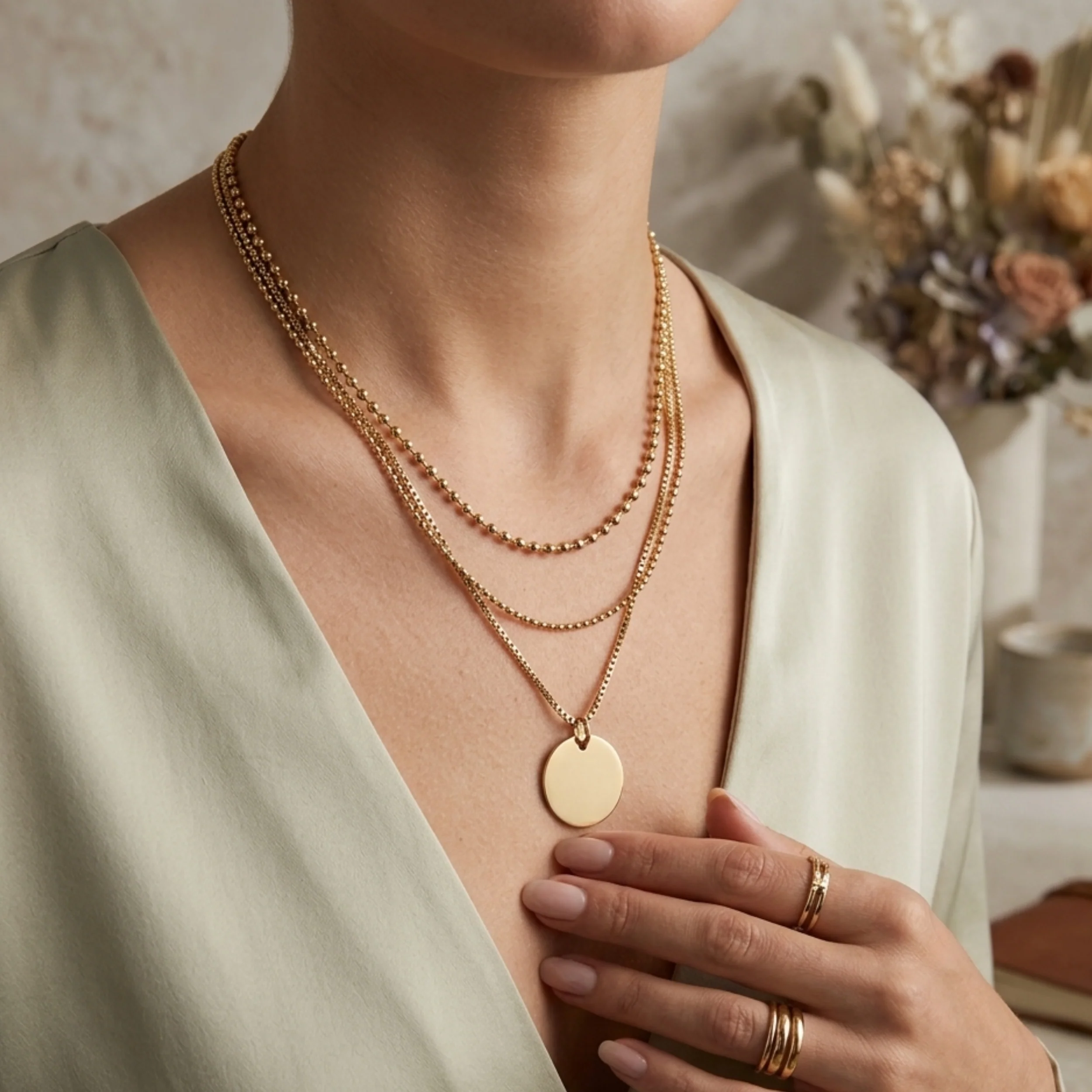 Solenne Layered Radiance Necklace - Image 5