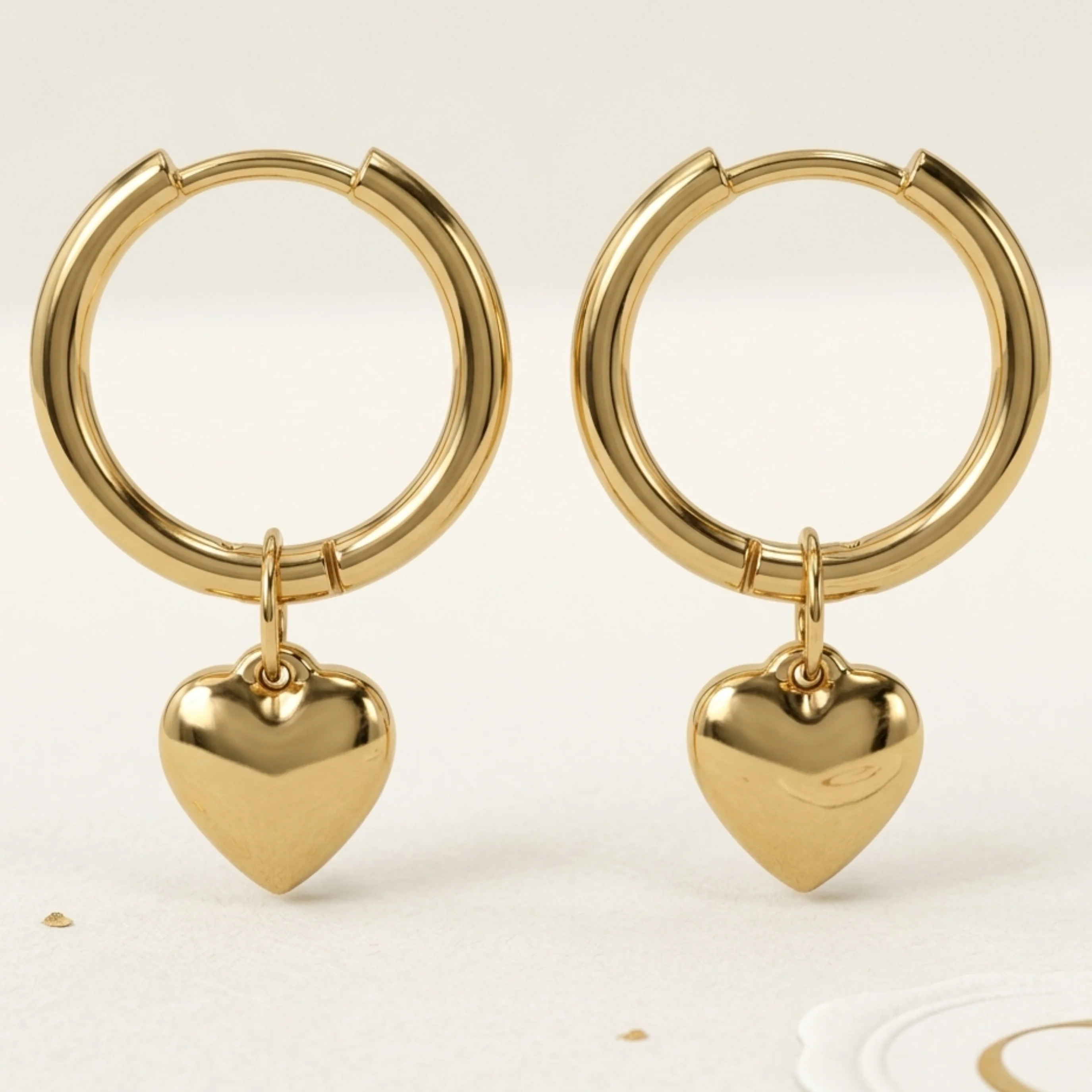 Sorelle Heart Accent Hoop Earrings
