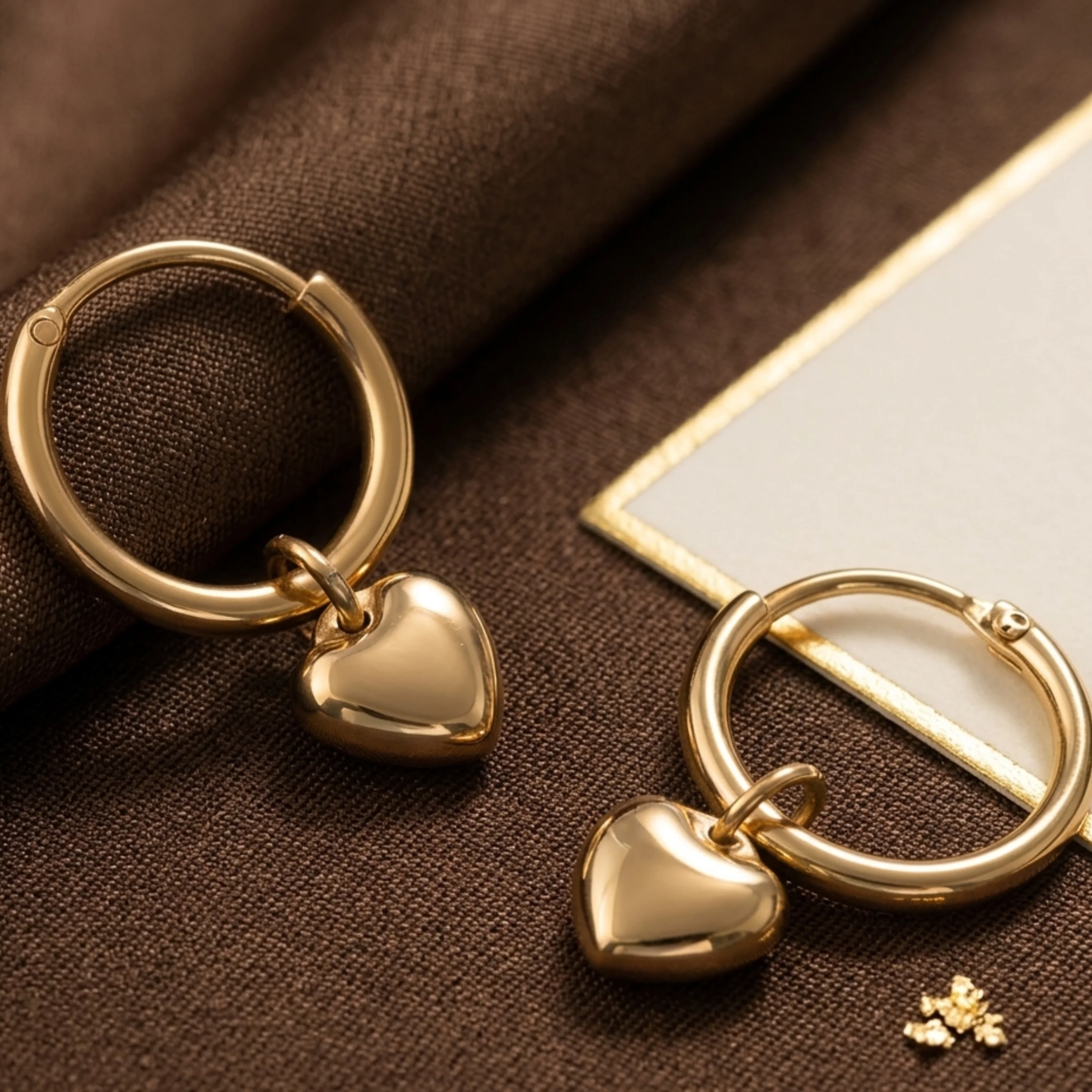 Sorelle Heart Accent Hoop Earrings - Image 2