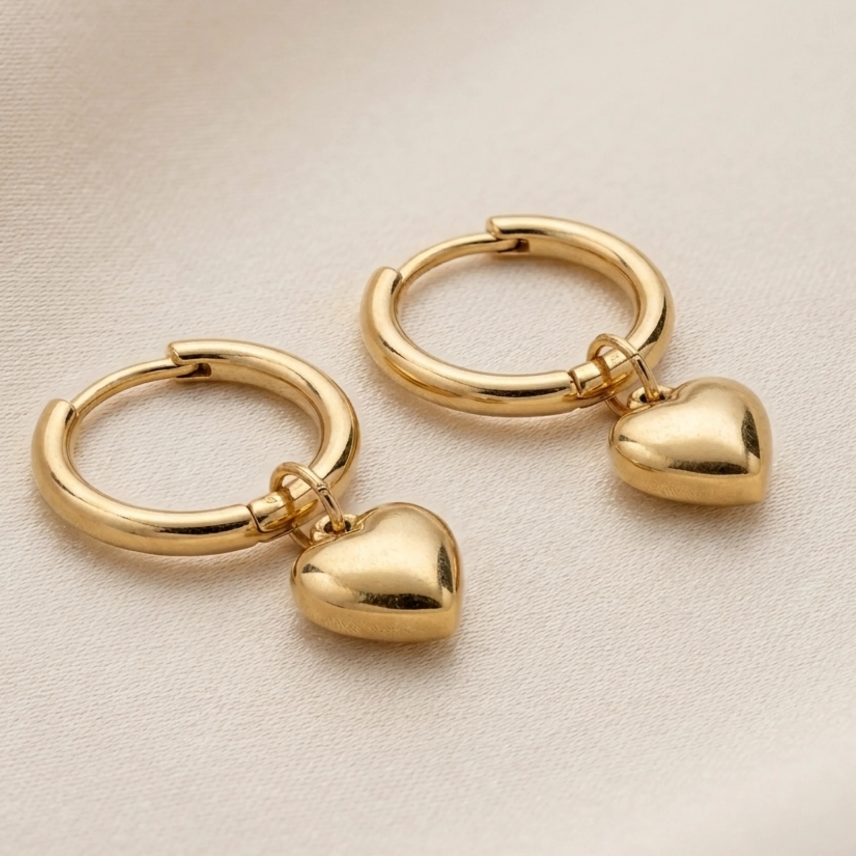 Sorelle Heart Accent Hoop Earrings - Image 3
