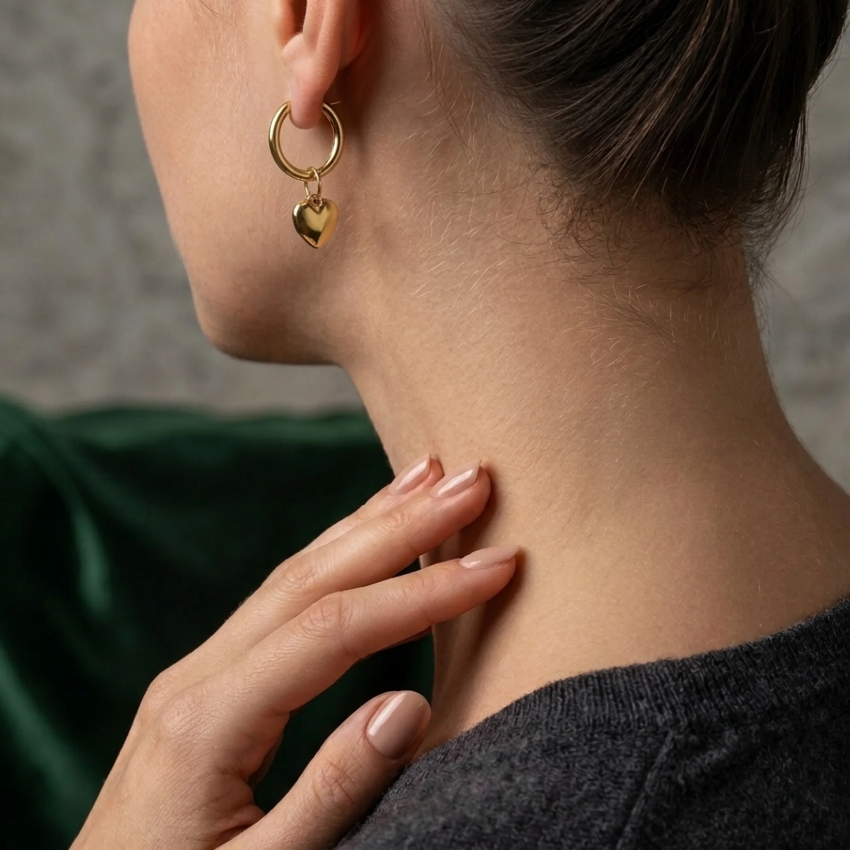 Sorelle Heart Accent Hoop Earrings - Image 5