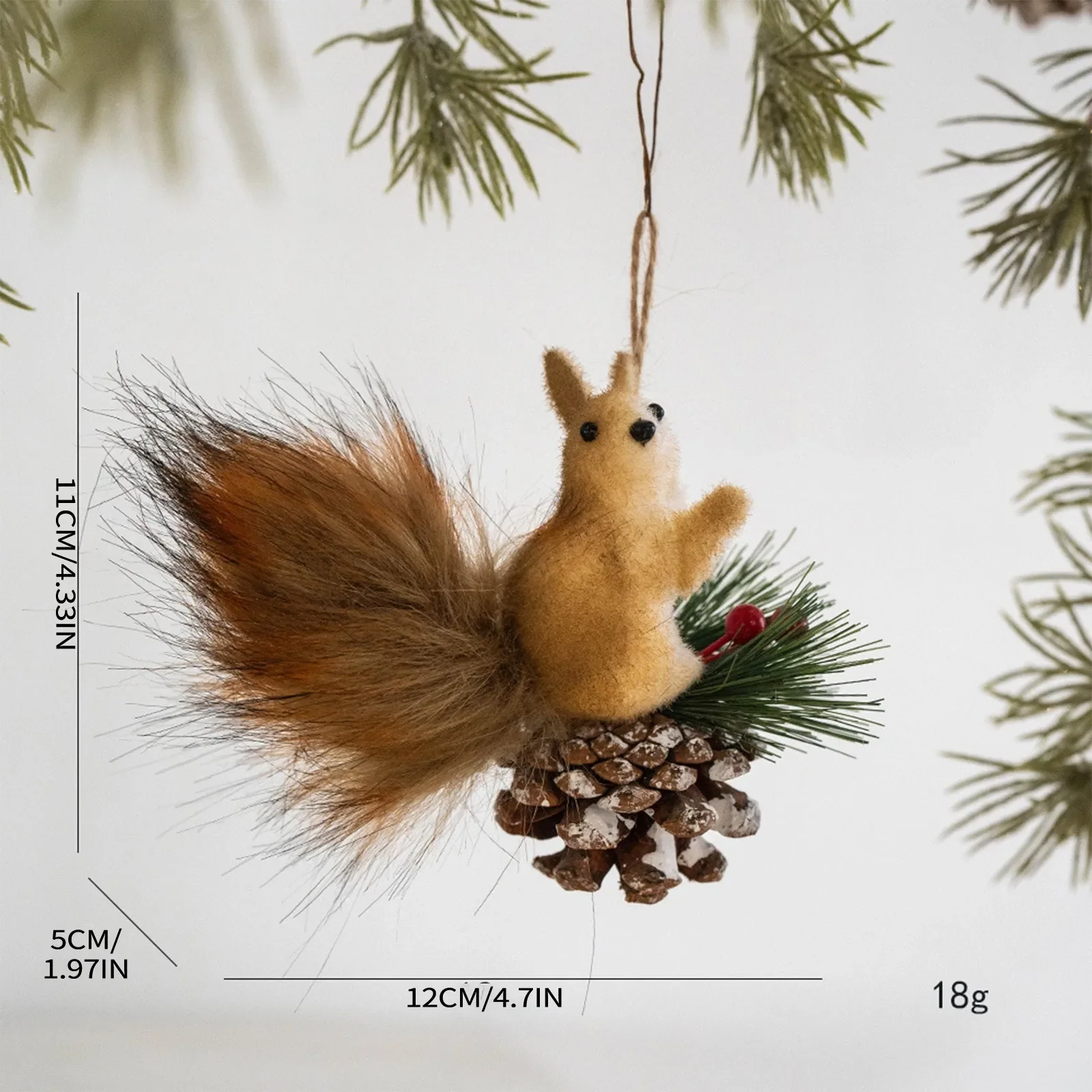 Squirrel for Christmas Tree Decoration (2 Pc) - Image 15