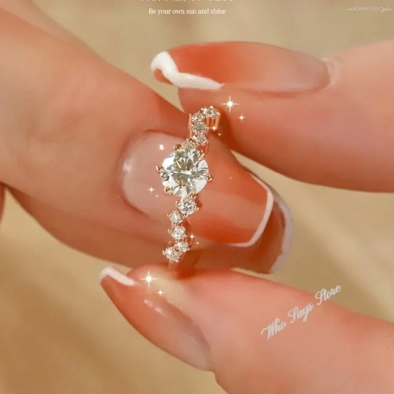 Starry Diamond Cut Gold Plated Promise Ring – A Radiant Symbol of Love - Image 2