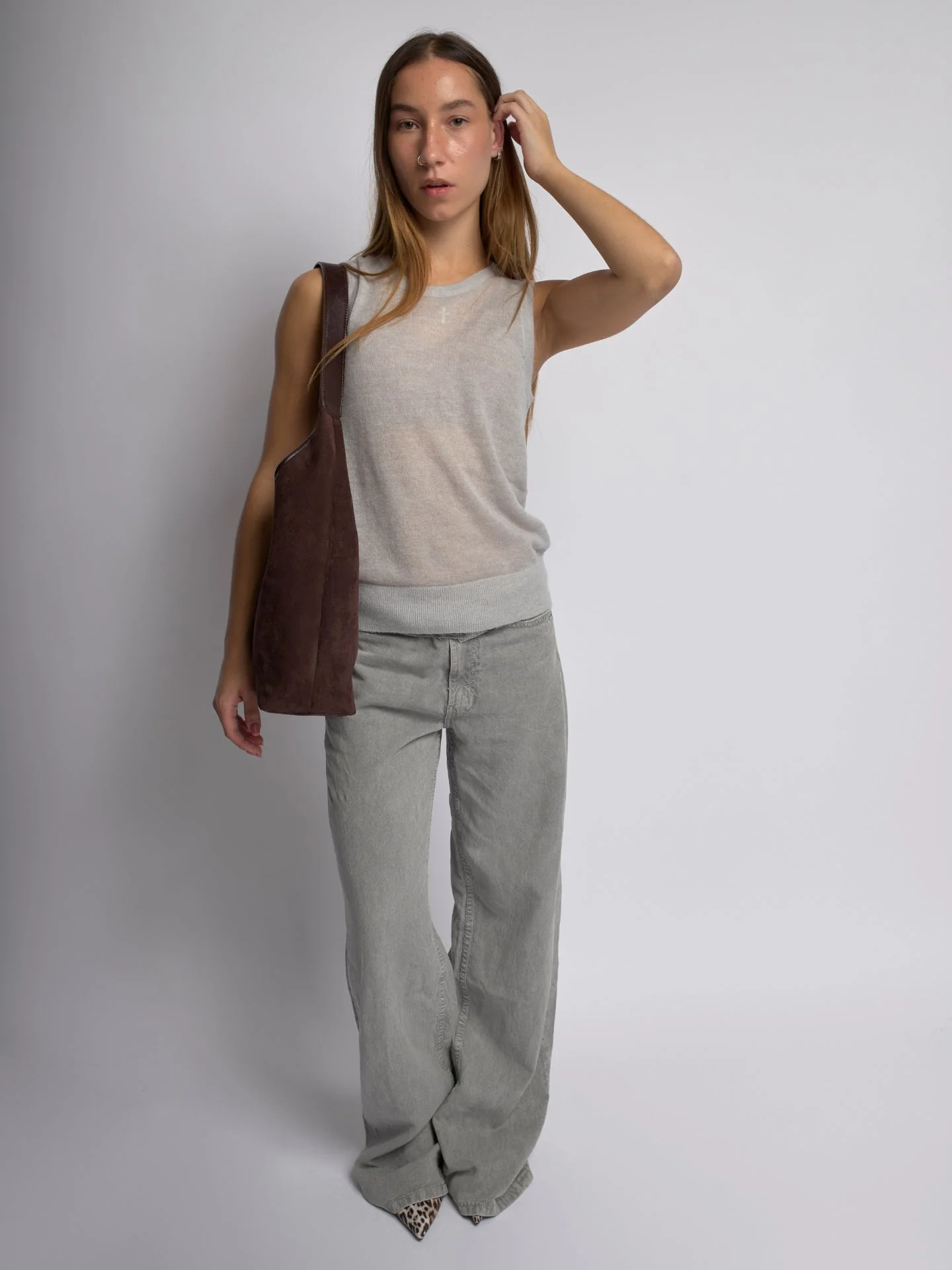 Elegant Vegan Leather Half-Moon Tote - Image 12