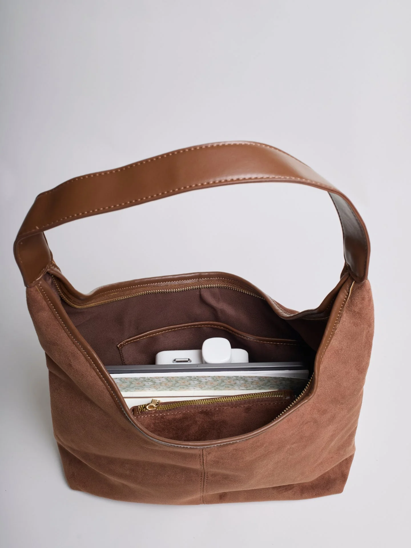 Elegant Vegan Leather Half-Moon Tote - Image 27