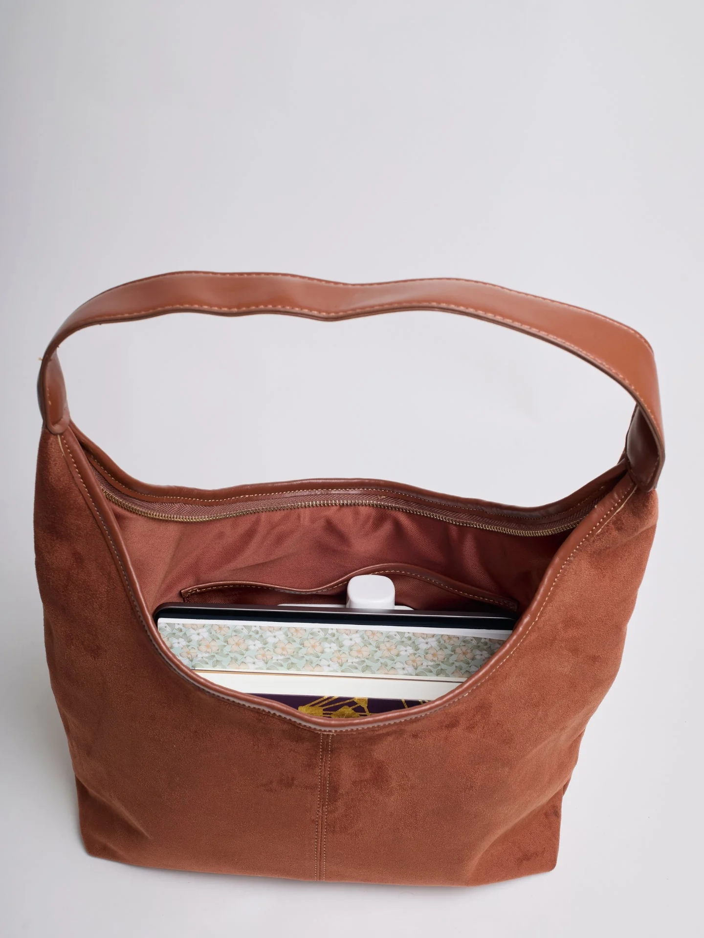 Elegant Vegan Leather Half-Moon Tote - Image 34