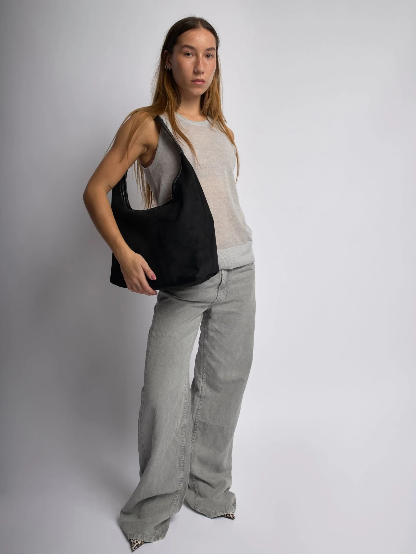 Elegant Vegan Leather Half-Moon Tote - Image 6