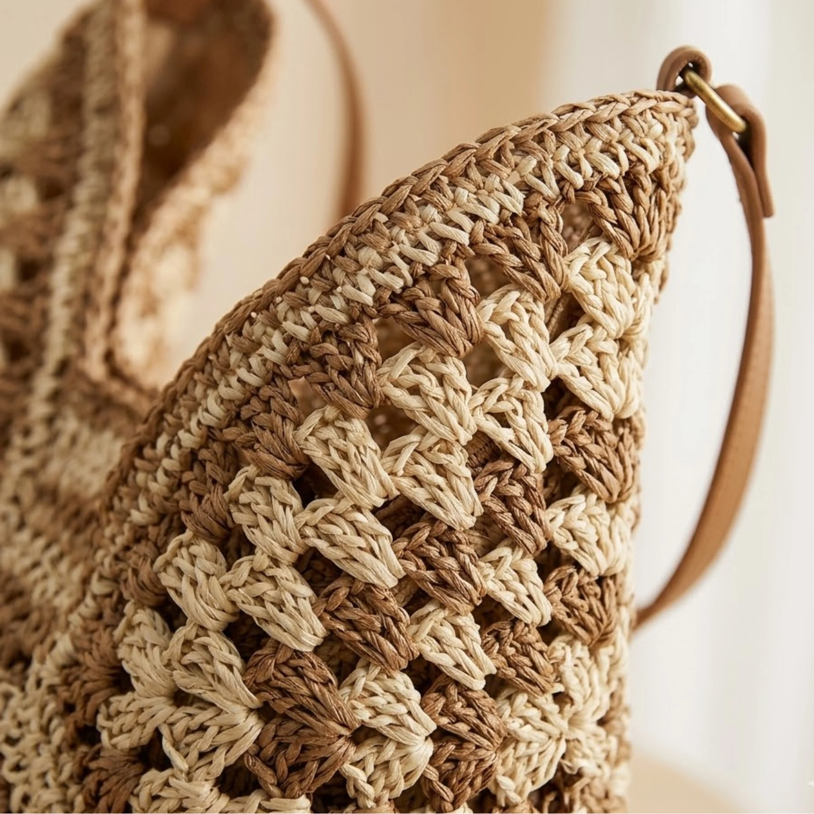 Summer Bohemian Braided Straw Tote – Sustainable Bag - Image 5