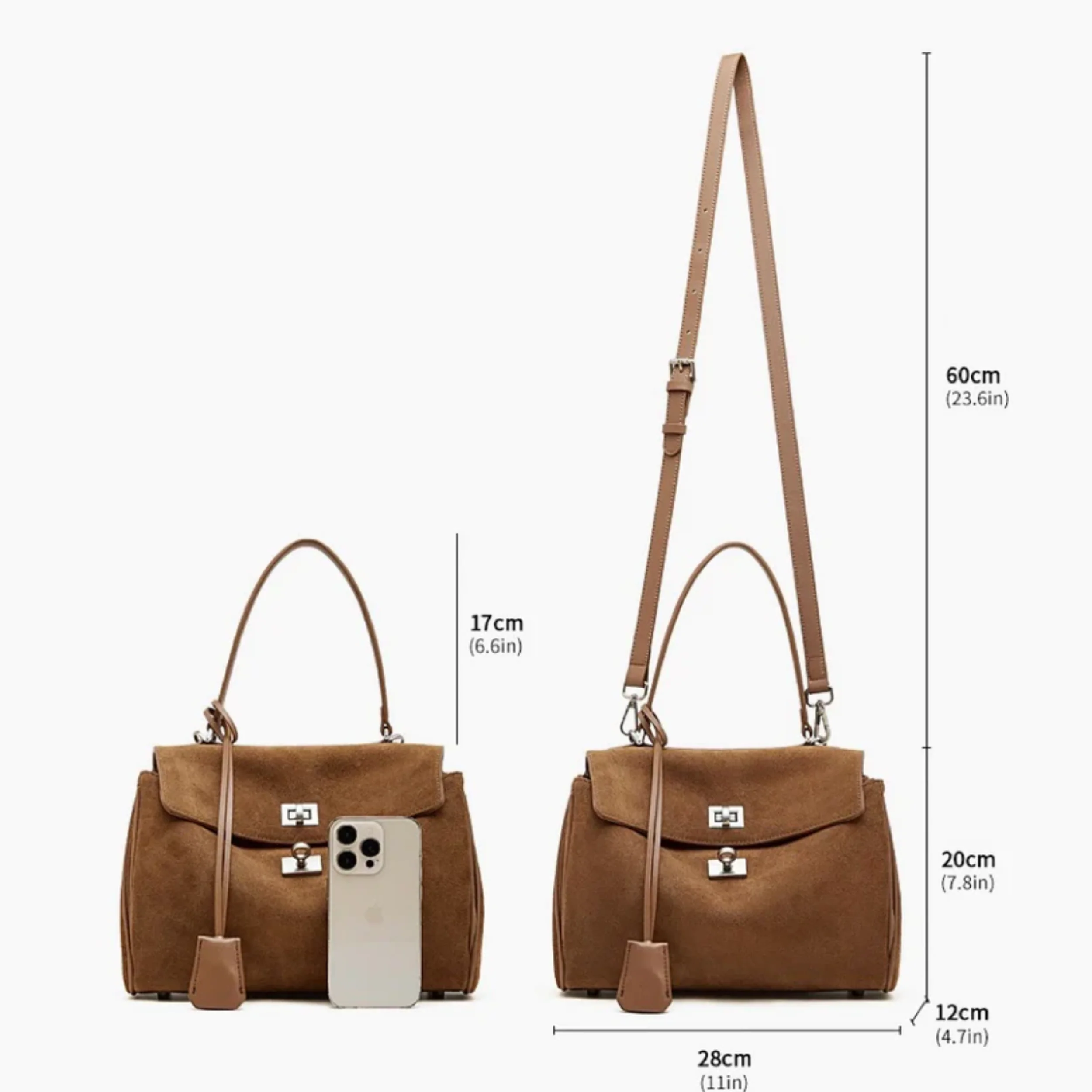 Sylvae Soft Suede Genuine Leather Top-Handle Bag - Image 10