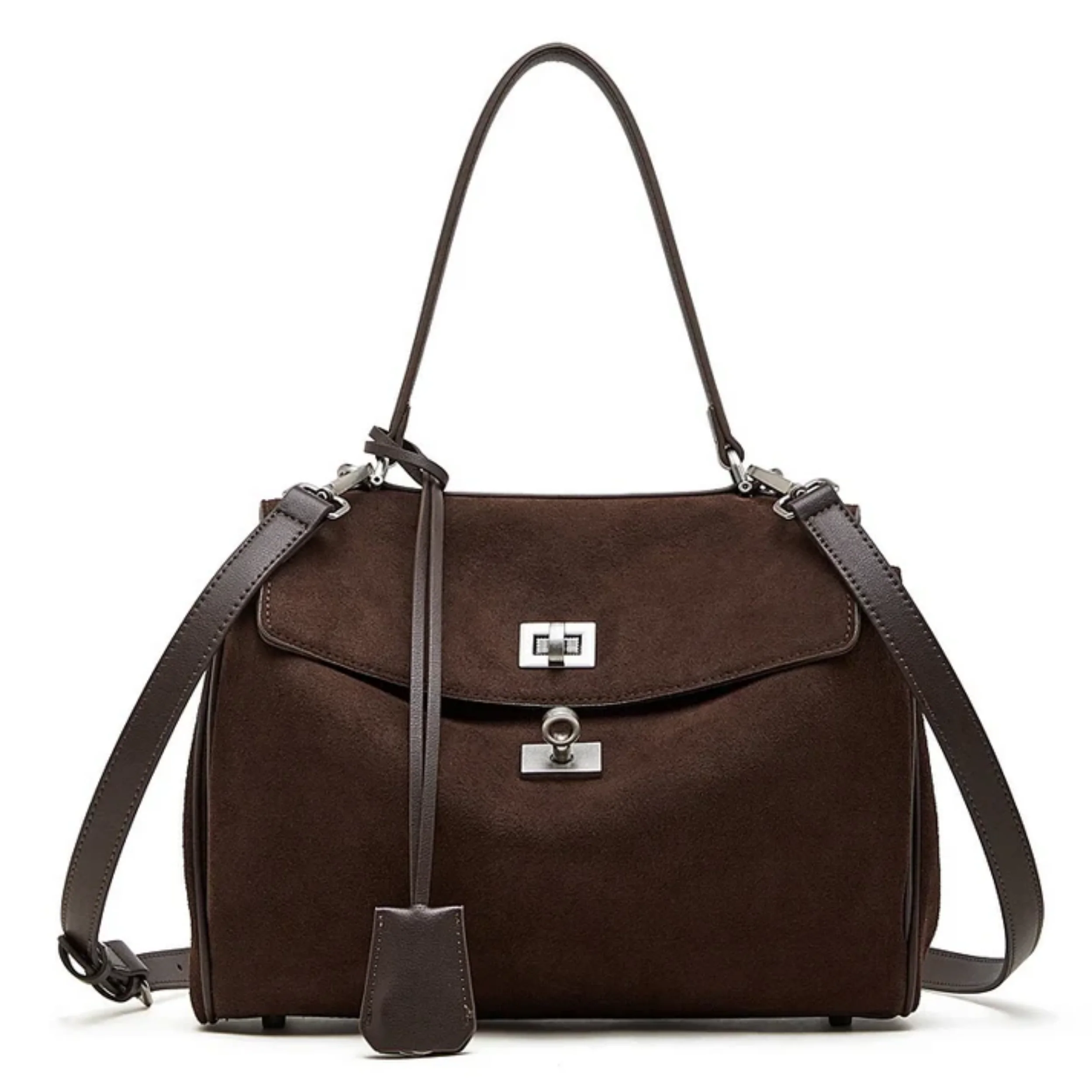 Sylvae Soft Suede Genuine Leather Top-Handle Bag - Image 2