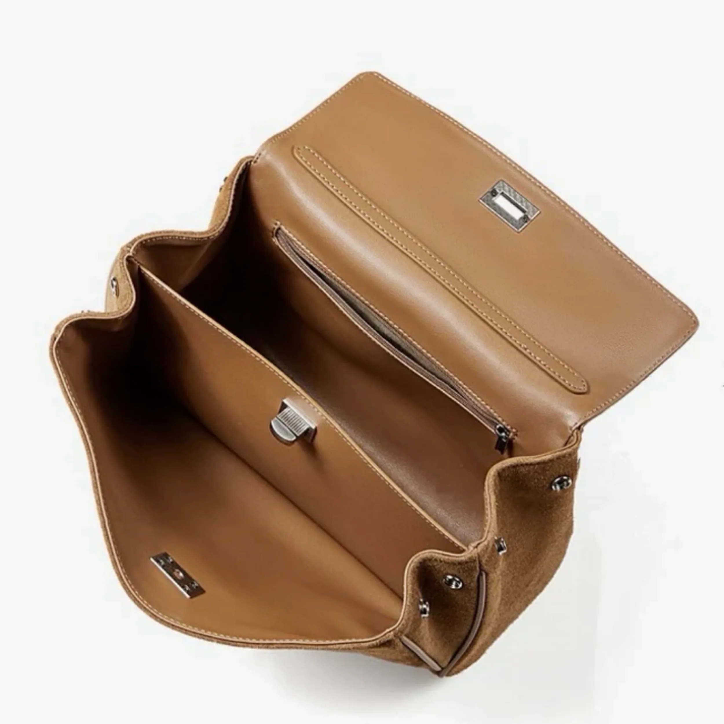 Sylvae Soft Suede Genuine Leather Top-Handle Bag - Image 7