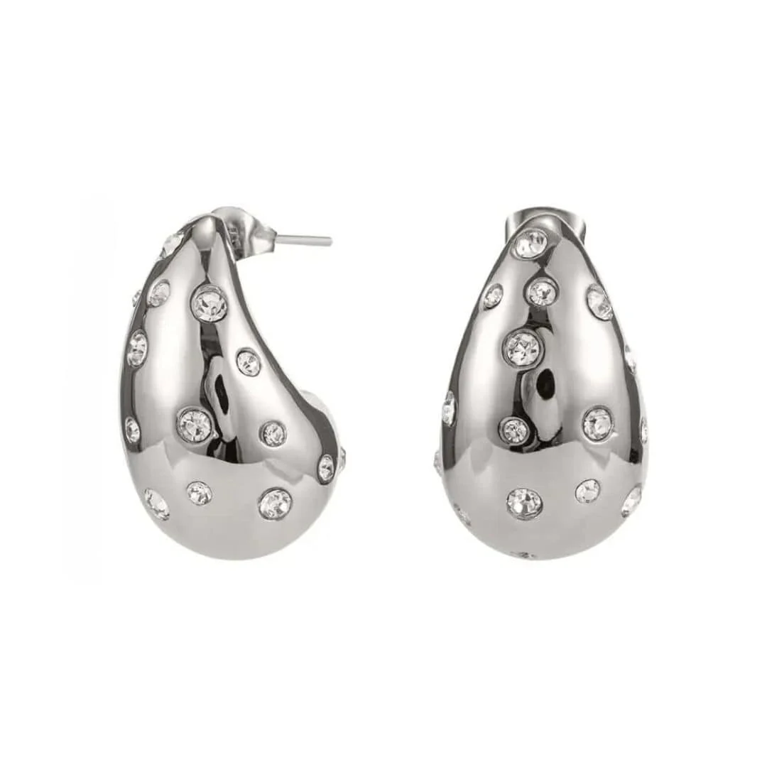 Luxury Tara Teardrop Diamond Earrings - 18K Gold & Silver Plated - Image 6
