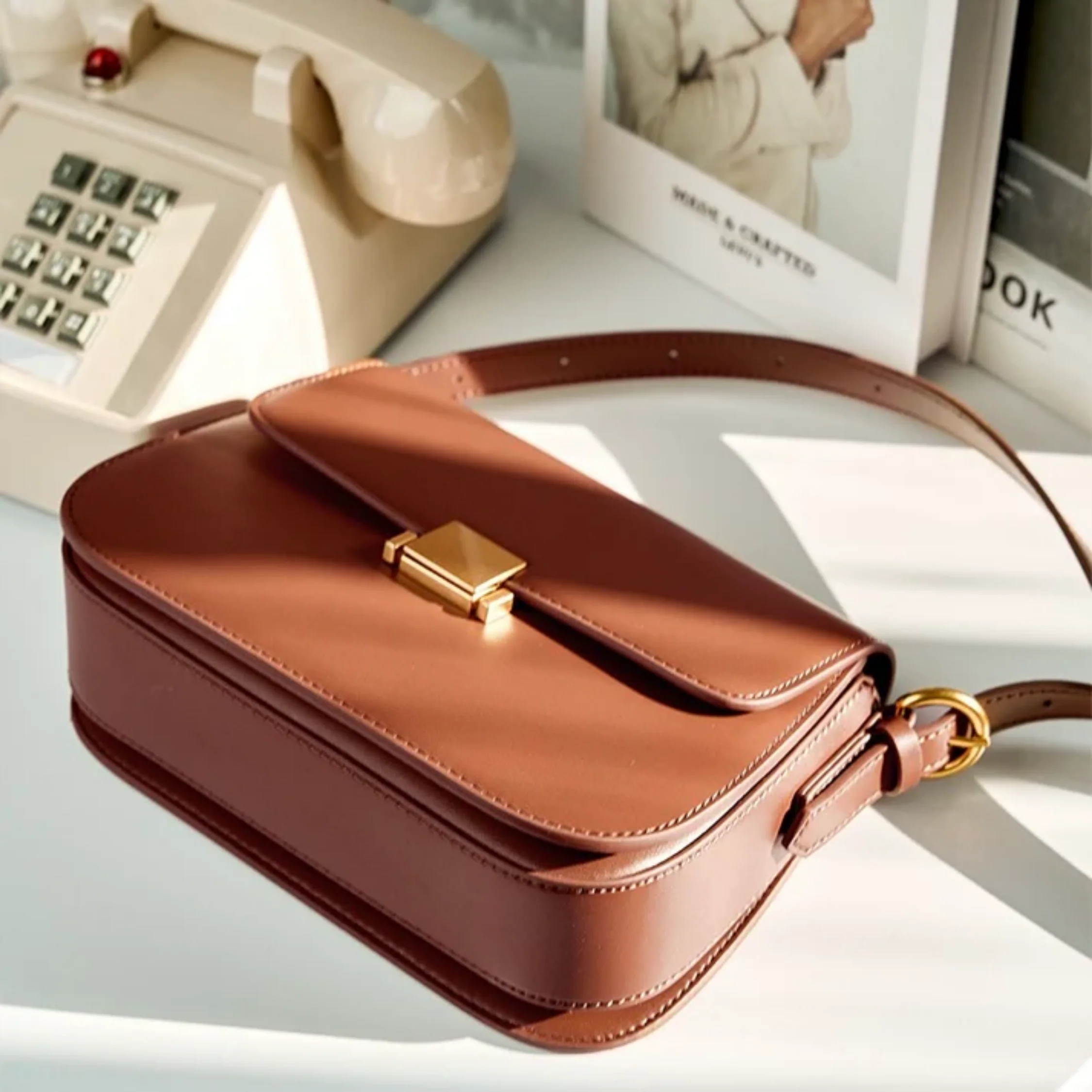 Thaléne Genuine Leather Shoulder Crossbody Bag - Image 5