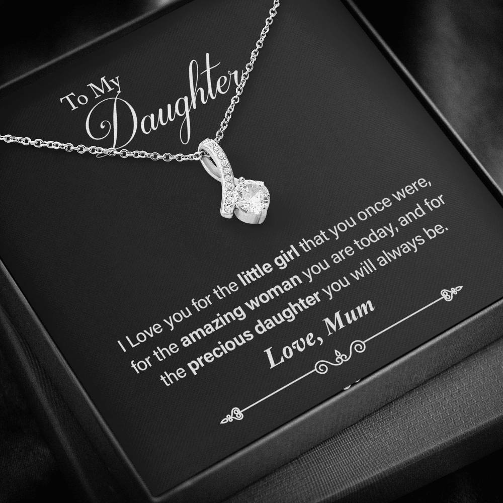 To my Daughter From Mum White Gold Necklace - Image 3