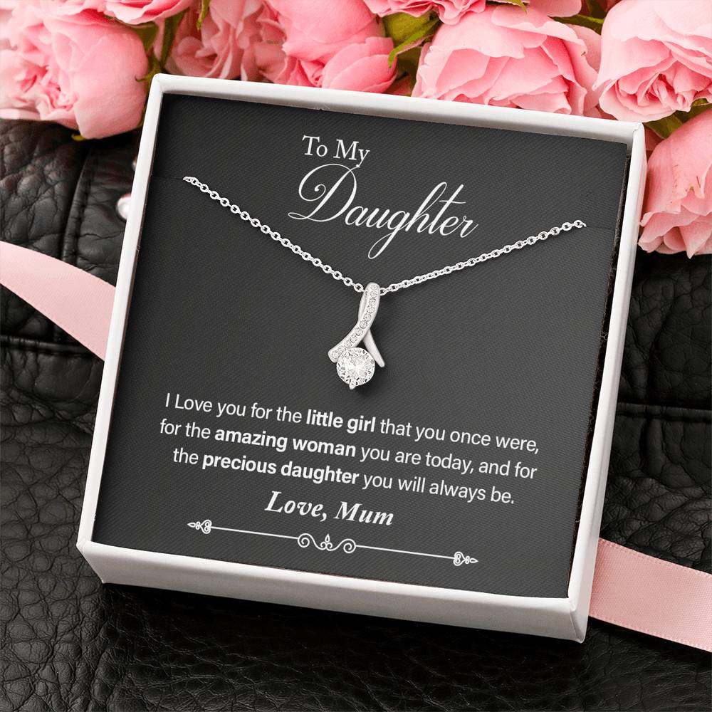 To my Daughter From Mum White Gold Necklace - Image 4