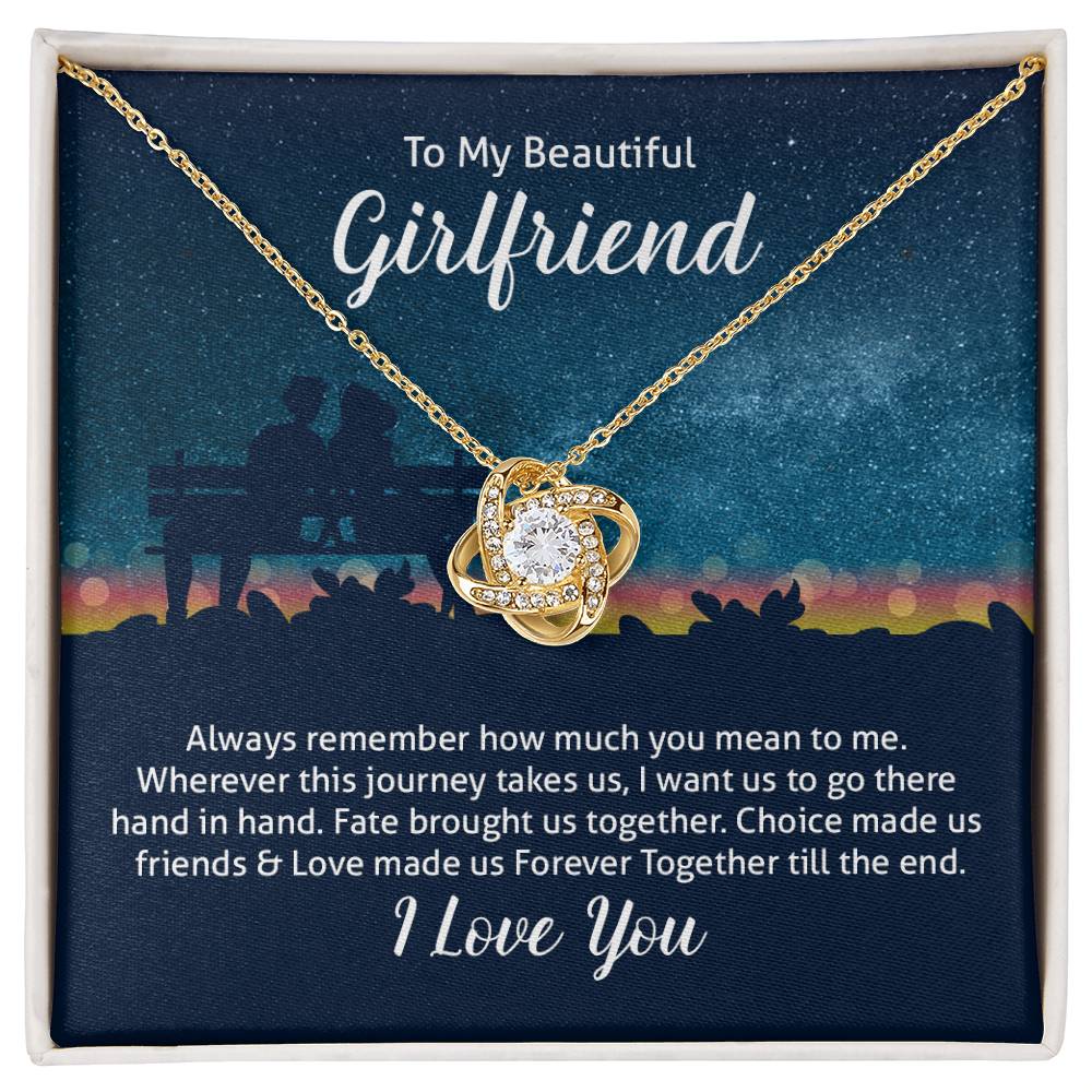 To My Girlfriend Love Knot Necklace - Image 2