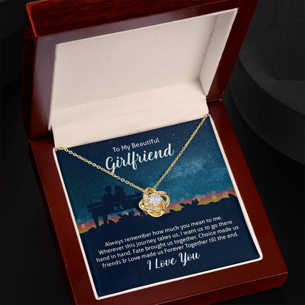 To My Girlfriend Love Knot Necklace - Image 6