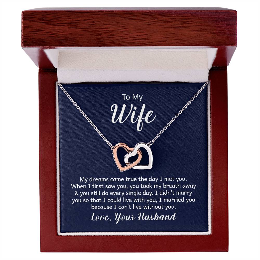 To My Wife Interlocking Hearts Necklace - Image 2