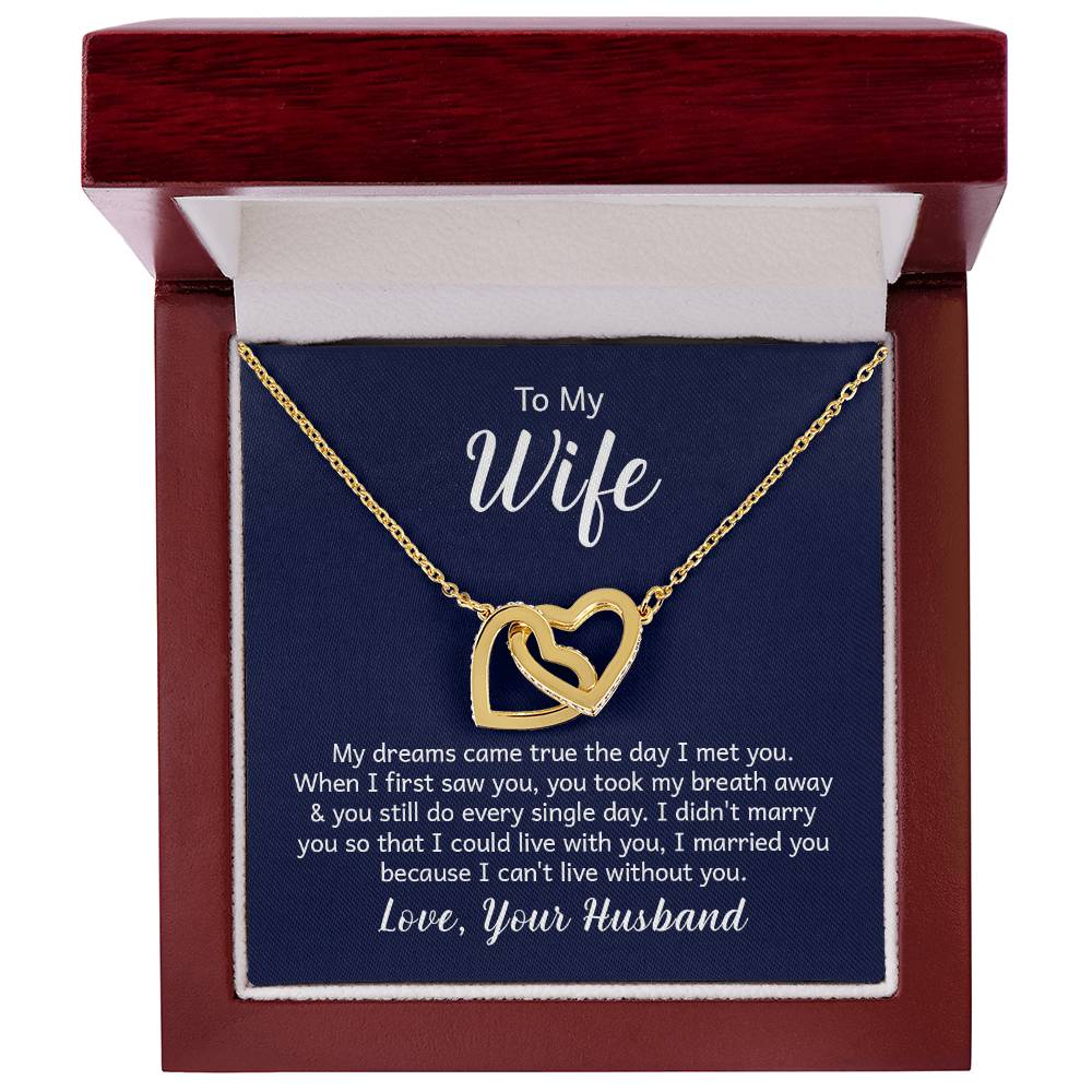 To My Wife Interlocking Hearts Necklace - Image 3