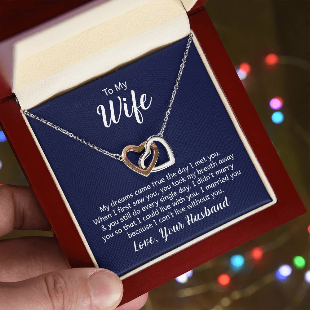 To My Wife Interlocking Hearts Necklace - Image 4