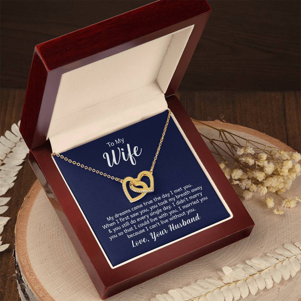 To My Wife Interlocking Hearts Necklace - Image 5