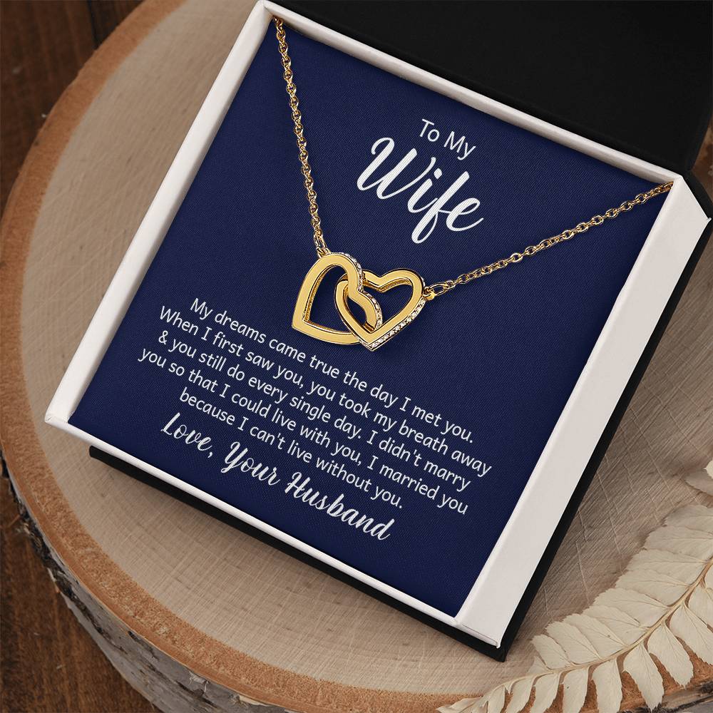 To My Wife Interlocking Hearts Necklace - Image 6
