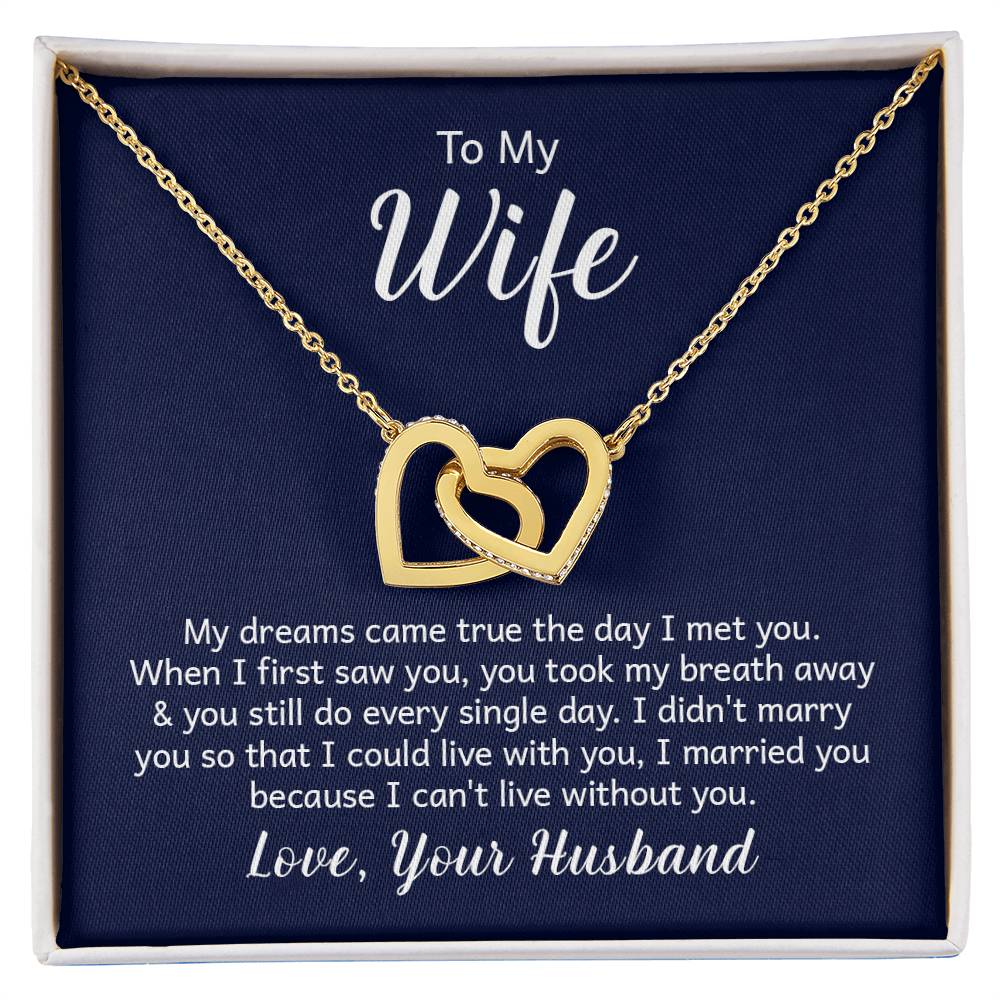 To My Wife Interlocking Hearts Necklace - Image 7