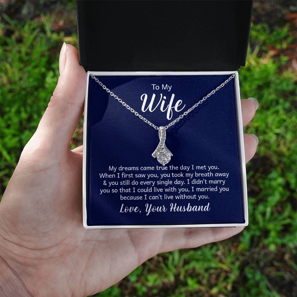 To My Wife Ribbon Pendant Necklace - Image 2