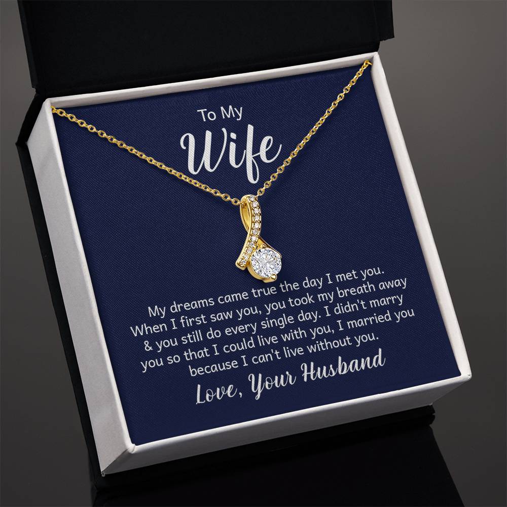 To My Wife Ribbon Pendant Necklace - Image 3
