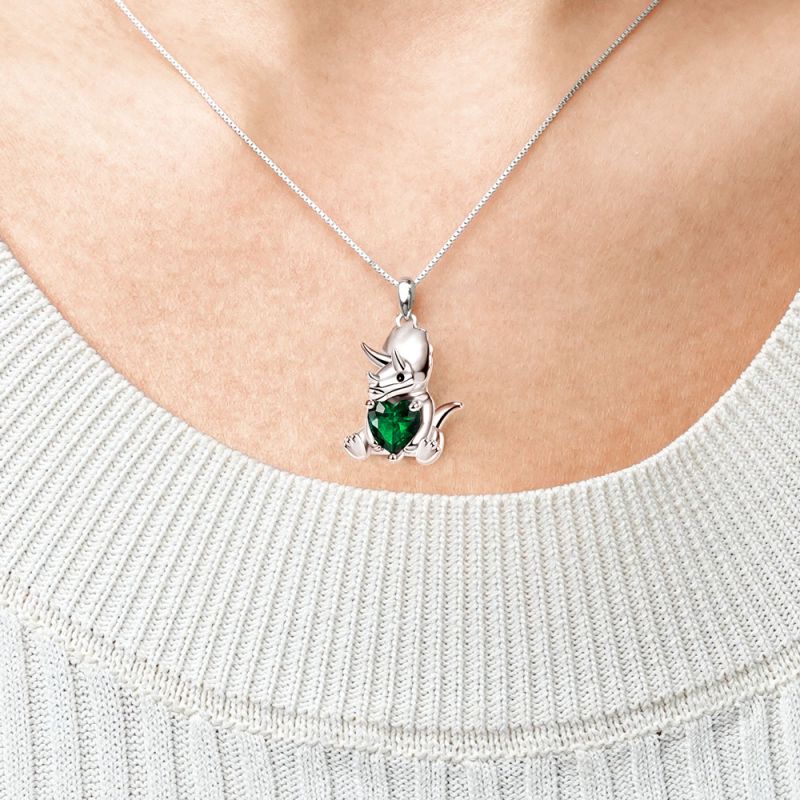 Triceratops Heart Embrace Necklace - Image 3