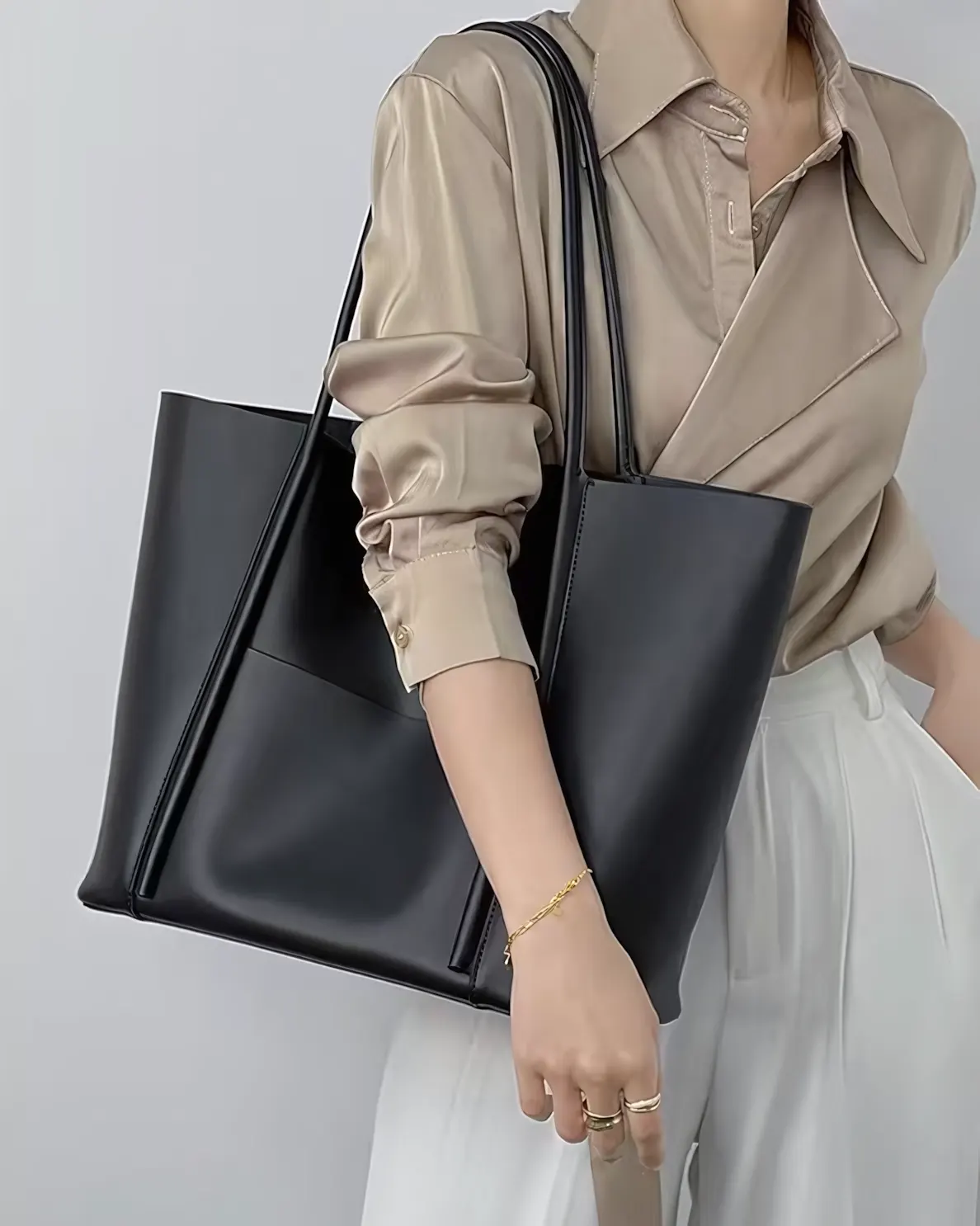 Urban Chic Leather Laptop Tote - Image 11