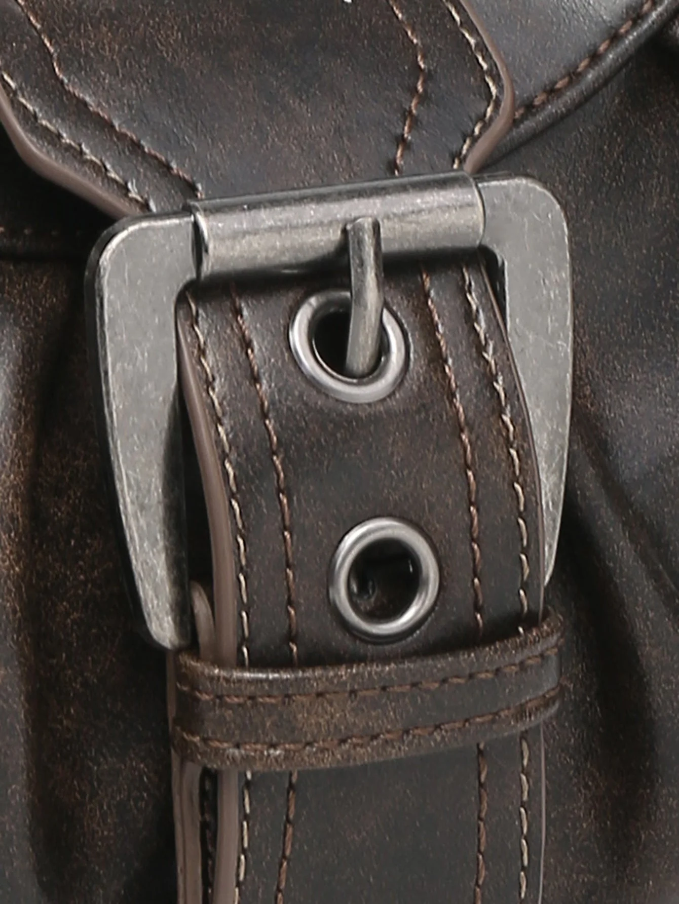 Urban Muse Distressed Faux Leather Buckle Hobo Bag - Image 11