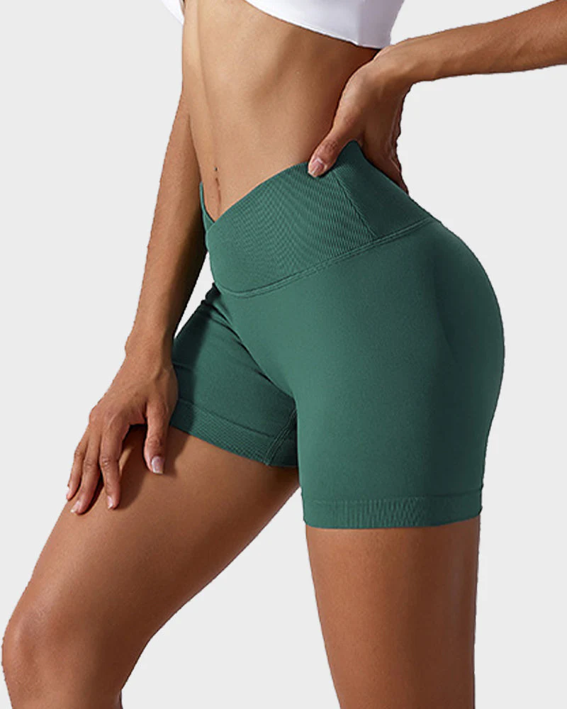 V-Cross Waist Butt Lifting Fitness Shorts - Image 18