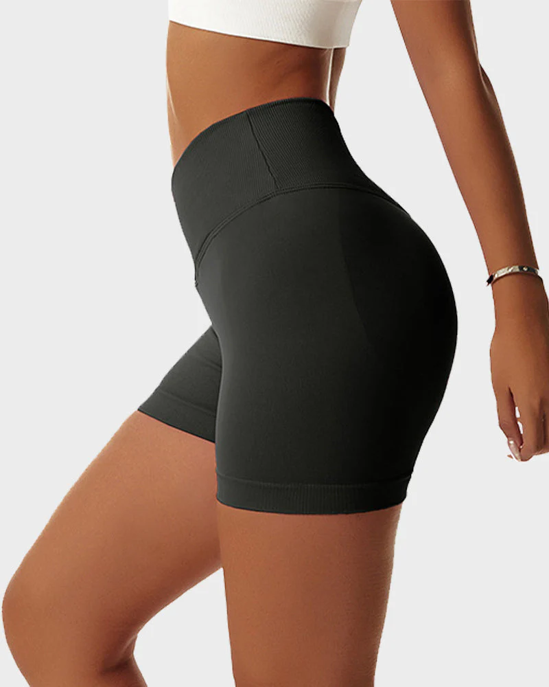V-Cross Waist Butt Lifting Fitness Shorts - Image 2