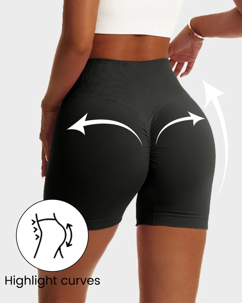 V-Cross Waist Butt Lifting Fitness Shorts - Image 22